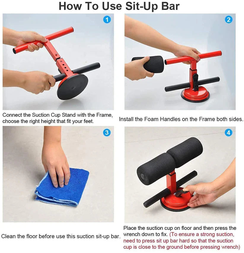 Sit Up Assistant Device Bar| Fitness Exercise Device with Self Suction