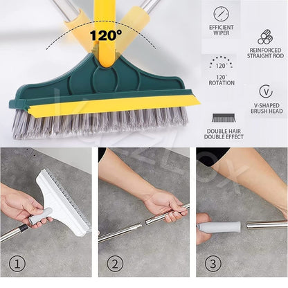 Wiper Brush 2 in 1 Tiles Cleaning Brush Floor Scrub & Bathroom Brush